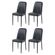 9 Kit 4 Cadeiras V1006 Rivatti 44 cm -Largura- Estofado em Tecido Preto e Base em Aco Preto